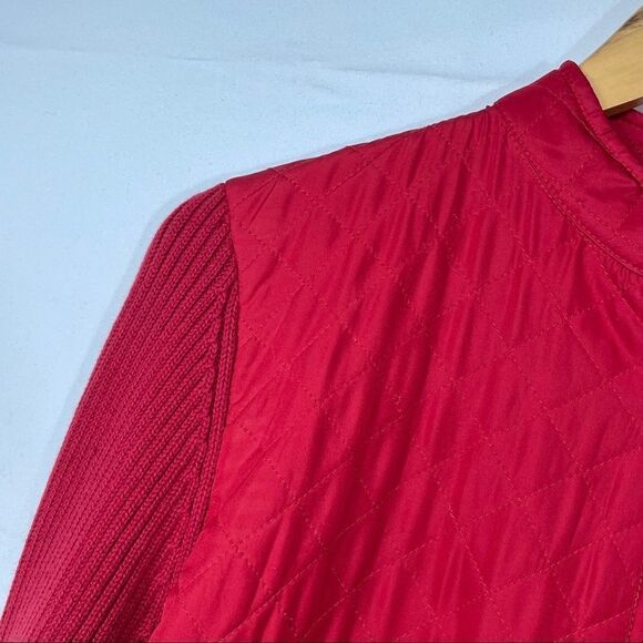 Petite Croft & Barrow Red Quilted Sweater Jacket - Picture 10 of 16